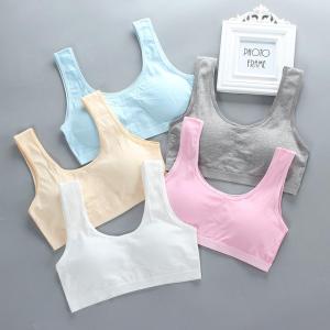 3PCS Kids Cotton Sports Training Bra Solid Color Young Children Underwears Teenage Girls Crop Tops Development Student Vest Bras