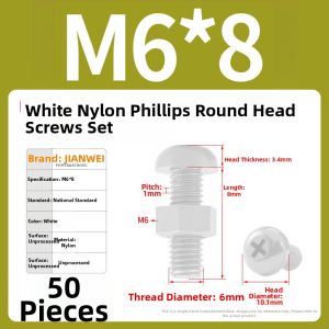 POWER&STRONG | Black Nylon Cross Head Screws with Nuts Kit