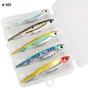 GOBAIT VIB Dụ Bộ 20g 25g 30g Kim Loại Jig Spinner Với Chìm Lưỡi Dao Rung Móc Treble Câu Bộ Hộp Cho Đại Dương Sông Hồ