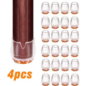 4pcs Transparent Non-Slip Silicone Chair Leg Caps Table Foot Pads for Round 12-29mm Bottom Furniture Covers Floor Protectors