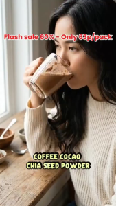 Slim Coffee Cocoa Chia Drink Mix Weight Loss Burn Fat Energy No Sugar High Fiber Vinafood