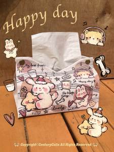 Retro Graffiti Dog Art Tissue Box Cute Drawer Home Living Room Car Health Storage Organizer Decorative Paper Towel Holder