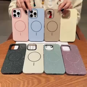 Soft Case Luxury Bling Glitter Sparkling Magsafe Stardust Magsafe Magnetik Protection Charging Camera Holder Case Kompatibel Untuk Iphone 7 8 SE 7 Plus 8+ X Xs XR 16 ip 16 Plus Ip 16 pro Ip 16 Pro Max Ip 16e SE4 Ip 17 Ip 17 Air Ip 17 Pro Ip 17 Pro Max