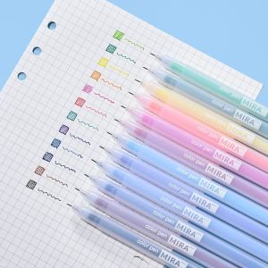 【Ready Stock】Muji Style Colorful Jelly Gel Pen 12 Colors 0.5mm Cute Color Journal Pen Drawing Pen Student Stationery