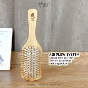 JIB Premium Hairbrush / Sisir Rambut Comb Kayu Bambu Anti Kusut Rontok Portable