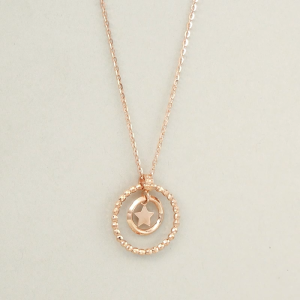 Chow Sang Sang 周生生 Minty Collection 18K Rose Gold Star in Ring Necklace 47cm 92693N FLASH SALE