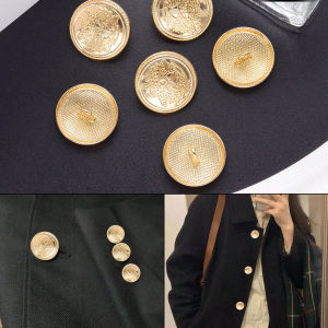 15pcs Metal Buttons Crown Pattern Vintage British College Style Suits Buttons Hand-stitched Coat Clothes Golden Buttons&Badges