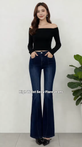 Timi Baby Flared Stretch High Quality Elastic Skinny Slim Fit Pants High Waist Women Jeans Flared Stretch Design High Waist Elastic Skinny Fit