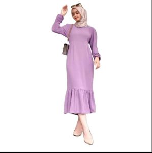 Gamis Wanita Cringkel Lebaran 2035 Mewah