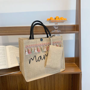 Large Capacity Canvas Tote Bag for Women Commuting to Work Autumn New Style Casual Single Shoulder Bag Ladies Handbag