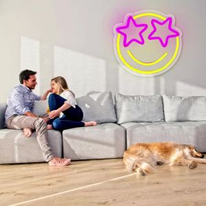 LED Lights Wall Decor Smiley Face Neon Sign for House Bedroom Classroom Bar Fun Decoration Home Gifts for Wedding Birthday
