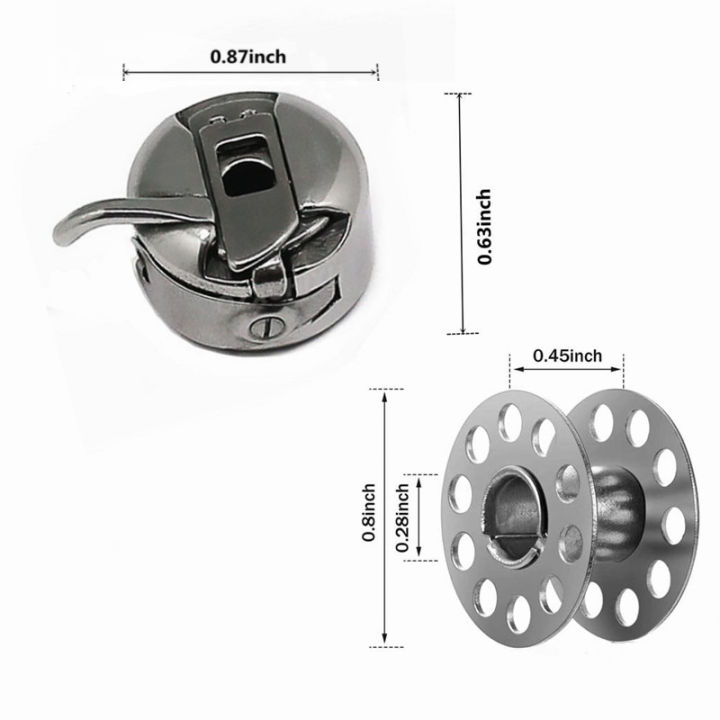 Pieces Domestic Sewing Machine Bobbin Cases, 10 Pieces Metal Sewing  Machine Bobbins, for Embroidery/Household Sewing