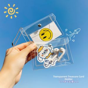 QUEZHOU | Túi Lưu Trữ Mini Bằng PVC Trong Suốt Kiểu Ins Có Đóng Tắt Kéo