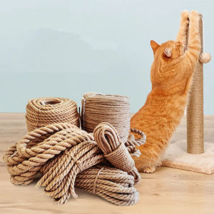 6 มม.เชือกปอกระเจาธรรมชาติ 1m10m 20m 30m 50m Twine เชือกกัญชา Twisted สายไฟ Macrame DIY Craft Handmade ตกแต่งสัตว์เลี้ยง Scratching