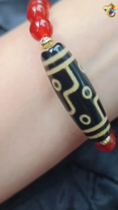 Premium Grade Natural Tibetan 9 Eyes Dzi Red Agate Bracelet