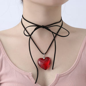 Kalung Choker Liontin Heart Love Cinta Necklace Besar Wanita