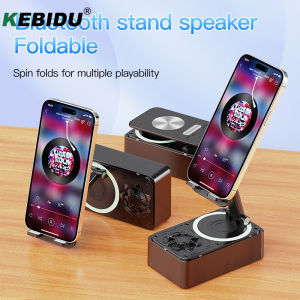 KEBIDU ลำโพงบลูทูธ3 In1พร้อมรองรับโทรศัพท์360 ° ฟังก์ชั่นการชาร์จแบบย้อนกลับและพับได้ไม่ลื่นที่ตั้งโทรศัพท์บนโต๊ะแบบพกพา