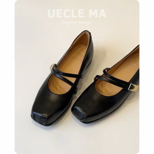 MASHUJIA | Soft Sheepskin Wrinkle Pig Nose Ballet Flats Thick Sole
