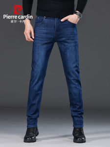 Spring Autumn Mens Loose Casual Jeans Straight Leg Business Large Size Comfortable Clear Non Fading Mens Pants Pierre Cardin