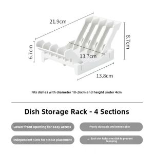 Inomata Kitchen Dish Rack Plate Storage Holder Cabinet Interior Divider Plastic No Drilling Required Dish Storage Organizer