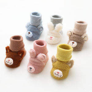 Lawadka Winter Newborn Baby Girl Boy Socks Anti Slip Cute Cartoon Thick Warm Terry Infant Socks For Girls Fashion Style 2024 New
