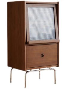 Rustic Solid Wood Storage Cabinet Nordic Modern Sofa Side Table Magazine Rack Bedroom Living Room Multi-Functional Furniture