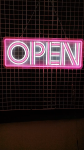 OPEN ขนาด 80 X 30 X 2cm ป้ายไฟนีออน หน้าร้าน ป้ายไฟตัวอักษร ตกแต่งหน้าร้าน สร้างความโดดเด่นให้ร้านคุณ