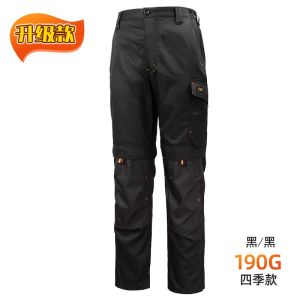 Multiple Pockets Mens Work Trousers Loose Straight Leg Outdoor Wear Resistant for Construction Site Labor Work