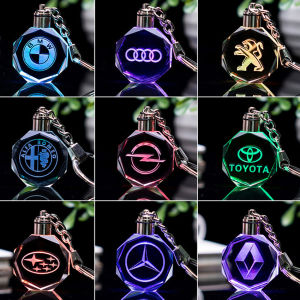 Bersinar LED Gantungan Kunci Motor Key Chain Kristal Key Chain Lampu Logo Honda/Yamaha/Suzuki/Kawasaki