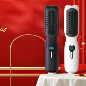 Wireless Negative Ion Hair Straightening Comb Electric Heat Styling Tool for Men Women Travel Student Dormitory Salon Use