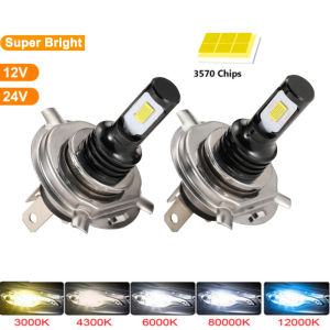 2Pcs H4 H7 LED Headlight H11 H8 H9 H1 H3 Car Fog Light LED Bulbs 9005 9006 Hb3 Hb4 Auto Driving Running Lamps 20000LM 12V 6000K