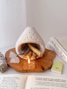 Volcanic Stone Incense Burner Aromatherapy Holder Sage Palo Santo Burner Smoke Holder Home Decor Meditation Relaxation