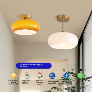 Retro Creamy Entrance Hall Light Haus Eye Protection Ceiling Light Coat Closet Corridor North Europe Balcony Lamp