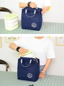 Hộp Cơm Giữ Nhiệt Đi Làm Túi Xách Tay Túi Giữ Lạnh Giữ Ấm Tấm Nhôm Dày Túi Cơm Hộp Tiện Mang Theo Túi Cơm Quai Xách Vải Bố