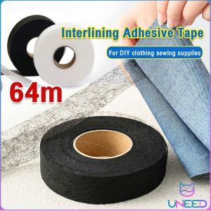 Need 64m/Roll Double Sided Interlining Adhesive Fabric Black White Clothes Apparel Tape