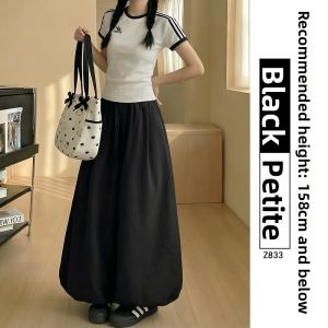 YAYANGREN | Blue Flower Bud Wide Leg Pants Slim Fit High Waist For Petite Figures