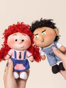 QIAOSHANG | Cute Freckled Curly-haired Doll Plush Toy Backpack Charm