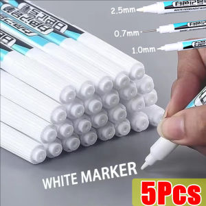 5/10pcs White Paint Pen Marker Pen / Waterproof Long Tip Paint Pens / Permanent Graffiti Markers for Art Painting Wood Glass Metal