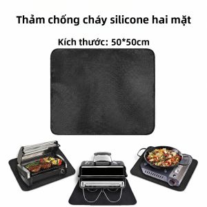 Tấm Lót Bàn Nướng Chống Cháy Chịu Nhiệt Chống Thấm Nước Và Chống Dầu Chất Liệu Sợi Thủy Tinh Bảo Vệ Mặt Bàn Nướng Ngoài Trời Cho Dã Ngoại Tiệc Nướng