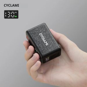 จอแสดงผลความดันยางปั๊มลมอัตโนมัติ 130 PSI แบบพกพากระเป๋าไฟฟ้า CYCLAMI AM6 Mountain Road จักรยานยาง Inflator ปั๊ม