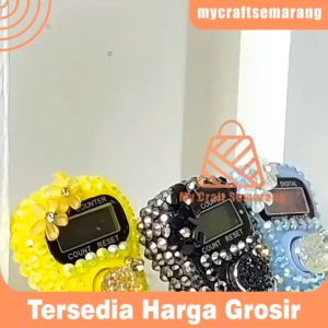 Tasbih Digital Hias Rhinestone Kerucut HandCounter & Tasbih Digital Warna Warni AZZ18