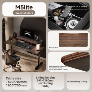 Brateck | Dual Motor Wooden Smart Height Adjustable Study Desk
