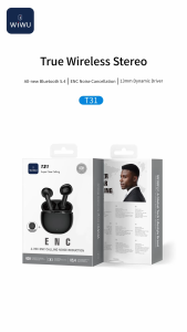 WIWU Wireless Earbuds Bluetooth 5.3 Headphones in Ear with 4 ENC Noise Cancelling Mic New Wireless Earphones HiFi Stereo Deep Bass 40H Playtime