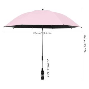 Umbrella For Stroller Foldable Trolley Shading Umbrella With Clamp Portable Travel Supplies Pushchair Attachment For Outdoor