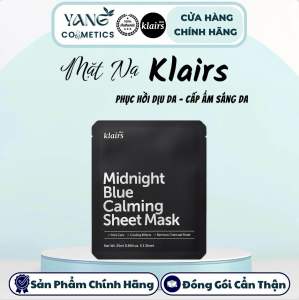 Mặt Nạ Klairs Midnight Blue Calming Sheet 25ml Phục Hồi Dịu Da Cấp Ẩm Sáng Da Mặt Nạ Klairs - HÀNG CÔNG TY FULL VAT