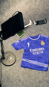 Setelan Jersey Bola Anak Warna Biru Abu-abu Abu-abu Jersey Football - Ukuran Int:8Y/11Y