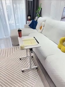 โต๊ะคอมพิวเตอร์ ขนาด 60x40cm โต๊ะคอมข้างเตียง โต๊ะทำงานพับเก็บได้ พร้อมล้อเลื่อนเคลื่อนย้ายสะดวก