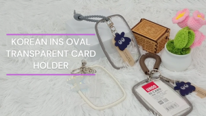 Digiprints PH - Cute Korean INS Transparent Oval Card Holder – Keychain with Steve Charm