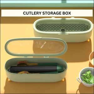 Ready Stock Food Grade Transparent Cutlery Storage Box Chopstick Fork Spoon Tableware Kitchen Stool Organizer Drainer With Lid Cover Dust Proof Insect Proof Kitchen Household Restaurant Cafe Bekas Kotak Simpanan Sudu Garpu Dapur Kedai Makanan Murah 餐具收纳盒