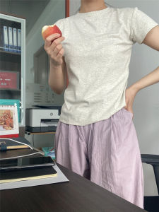 Áo Thun Nữ Tay Ngắn Dáng Ôm BM Phong Cách Mùa Hè Thiết Kế Mới Cảm Giác Nhỏ Đa Năng Pure Desire Áo Thun Cotton Pha Trộn Thời Trang